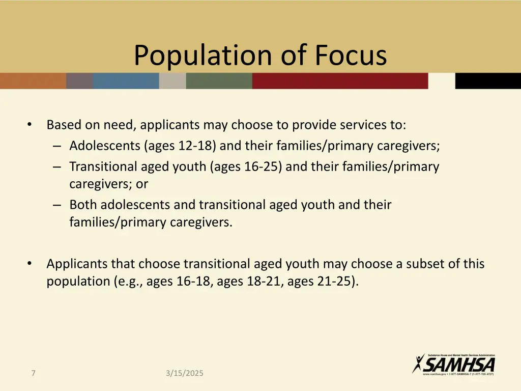 population of focus