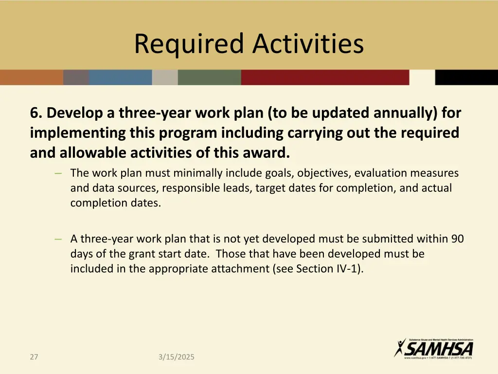 required activities 10