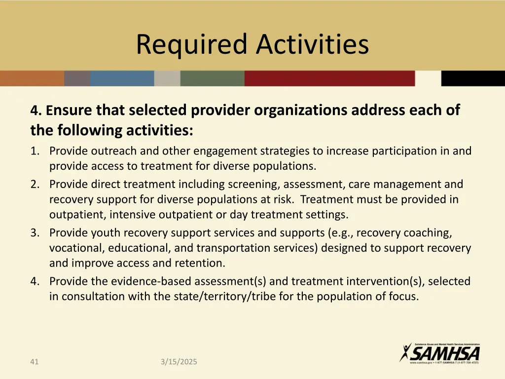 required activities 13