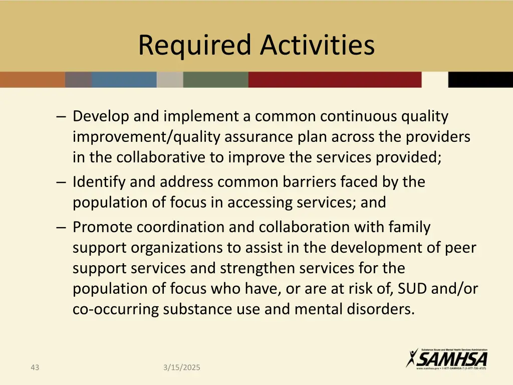 required activities 15
