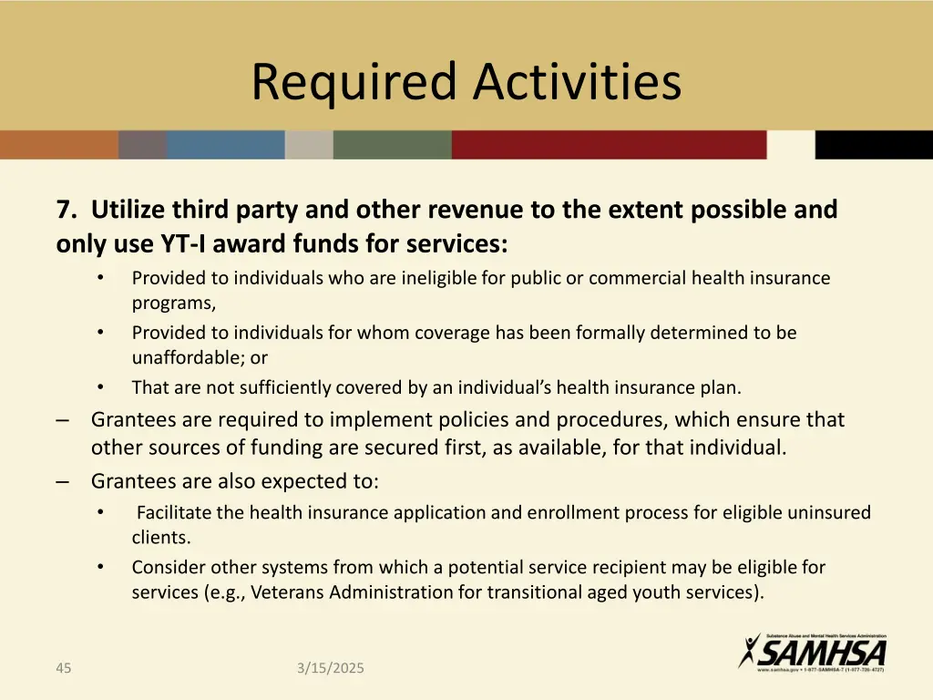 required activities 17