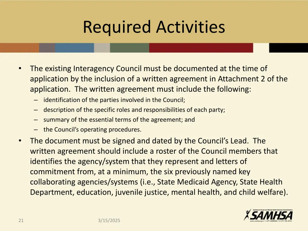 required activities 4