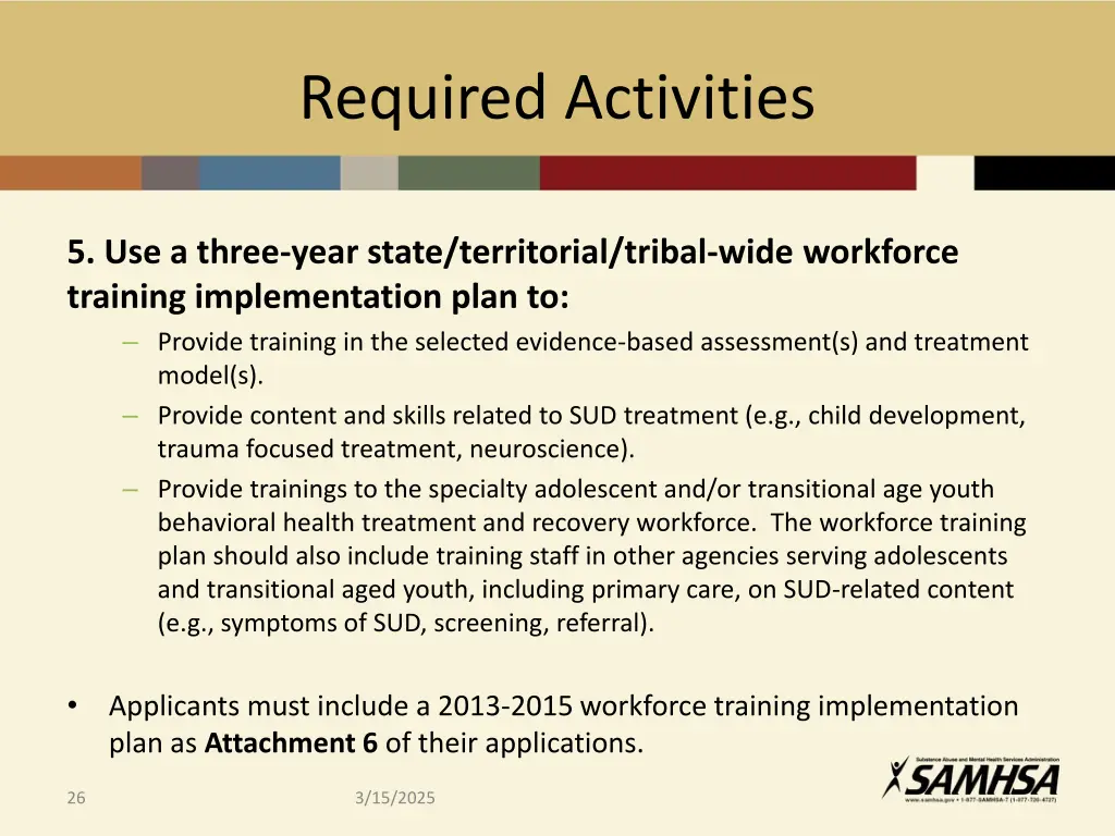 required activities 9