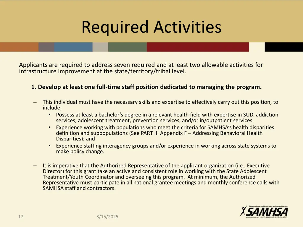 required activities