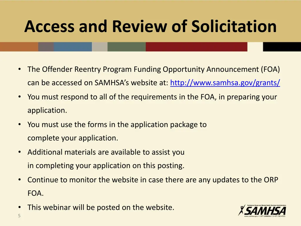 access and review of solicitation