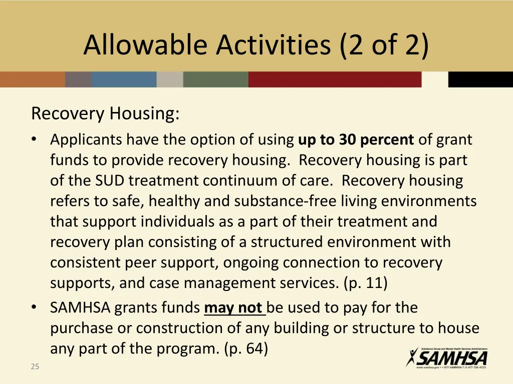 allowable activities 2 of 2