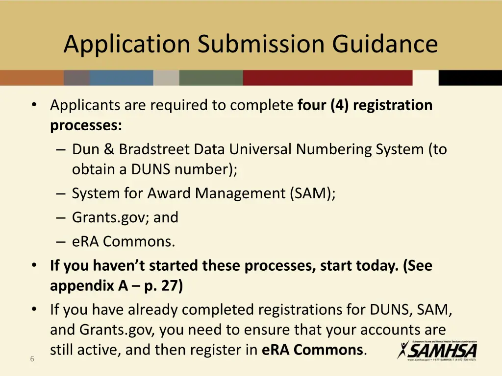 application submission guidance