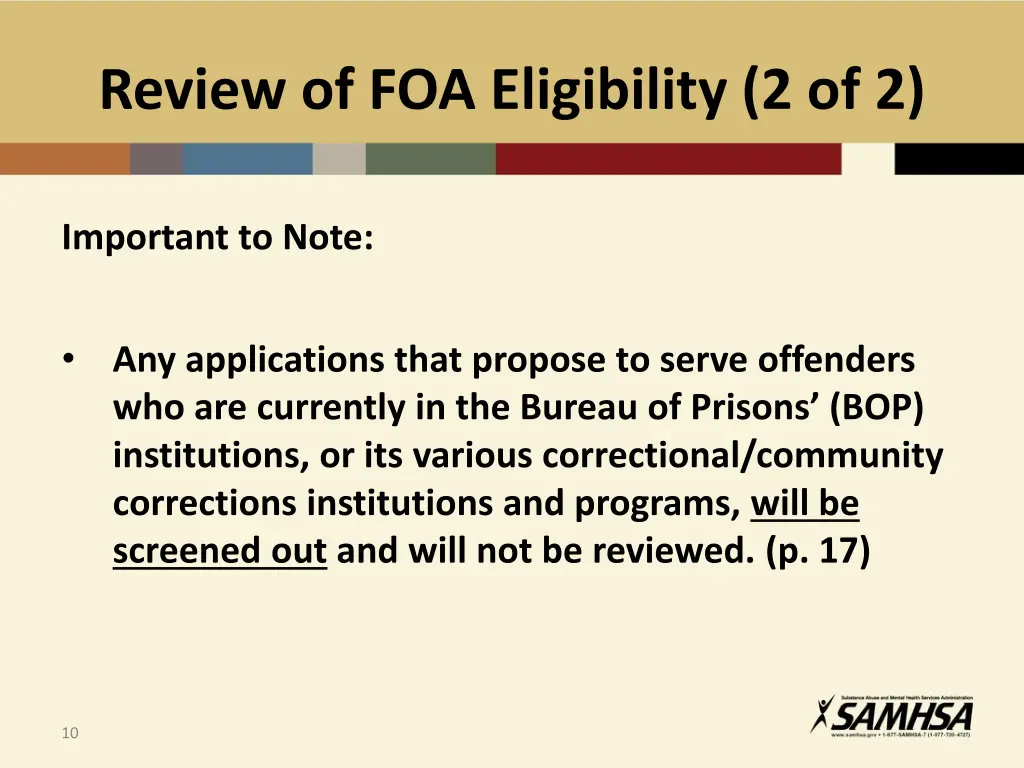 review of foa eligibility 2 of 2