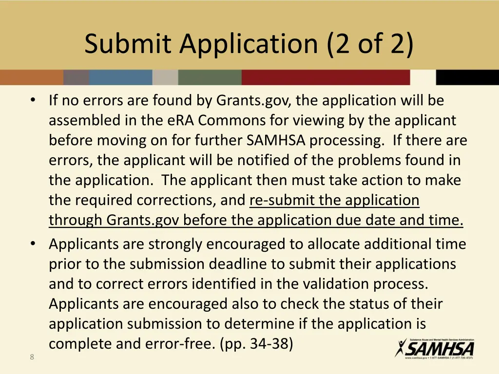 submit application 2 of 2