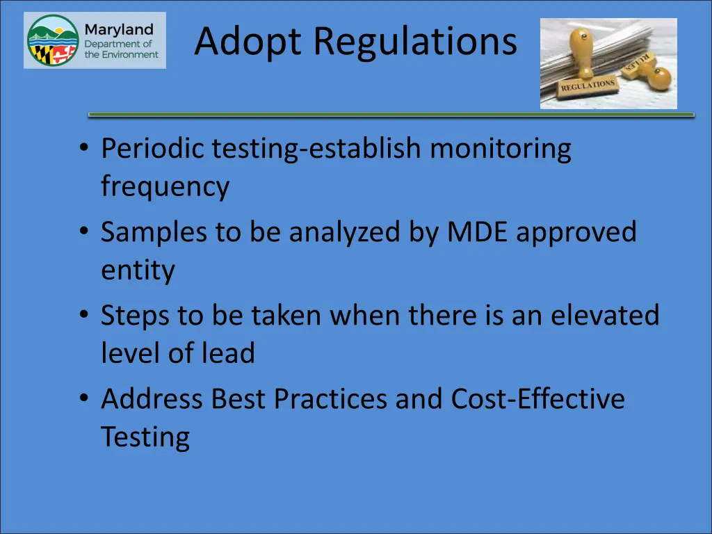 adopt regulations