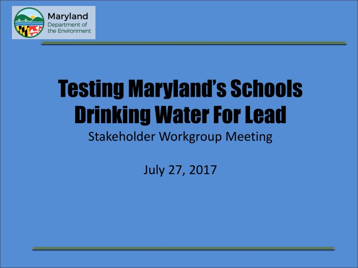 testing maryland s schools drinking water
