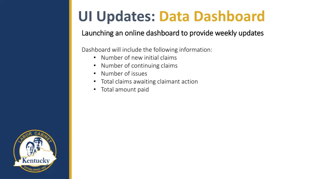 ui updates data dashboard