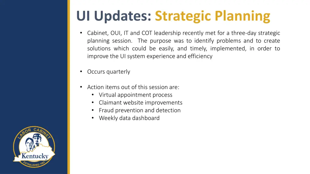 ui updates strategic planning