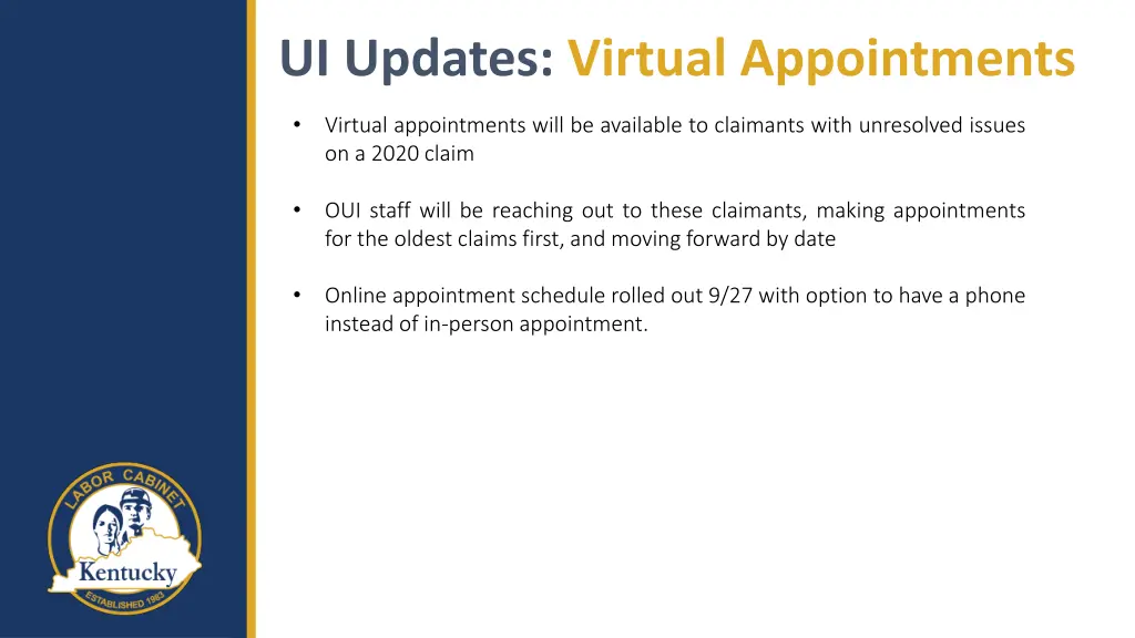 ui updates virtual appointments