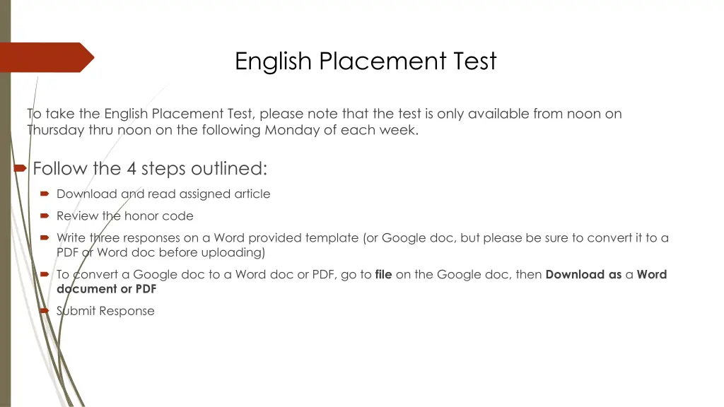 english placement test