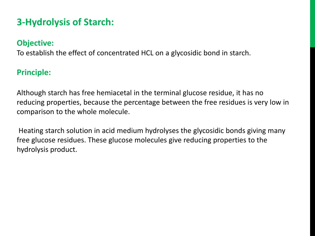 3 hydrolysis of starch
