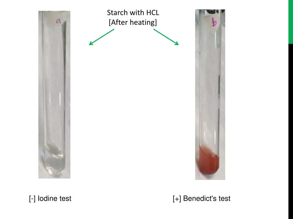starch with hcl after heating