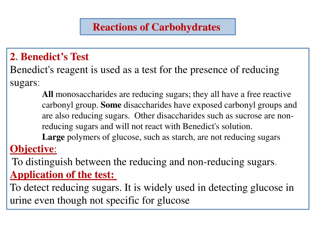 reactions of carbohydrates