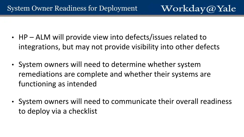 system owner readiness for deployment