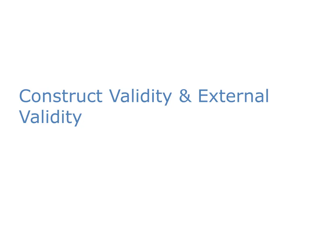 construct validity external validity