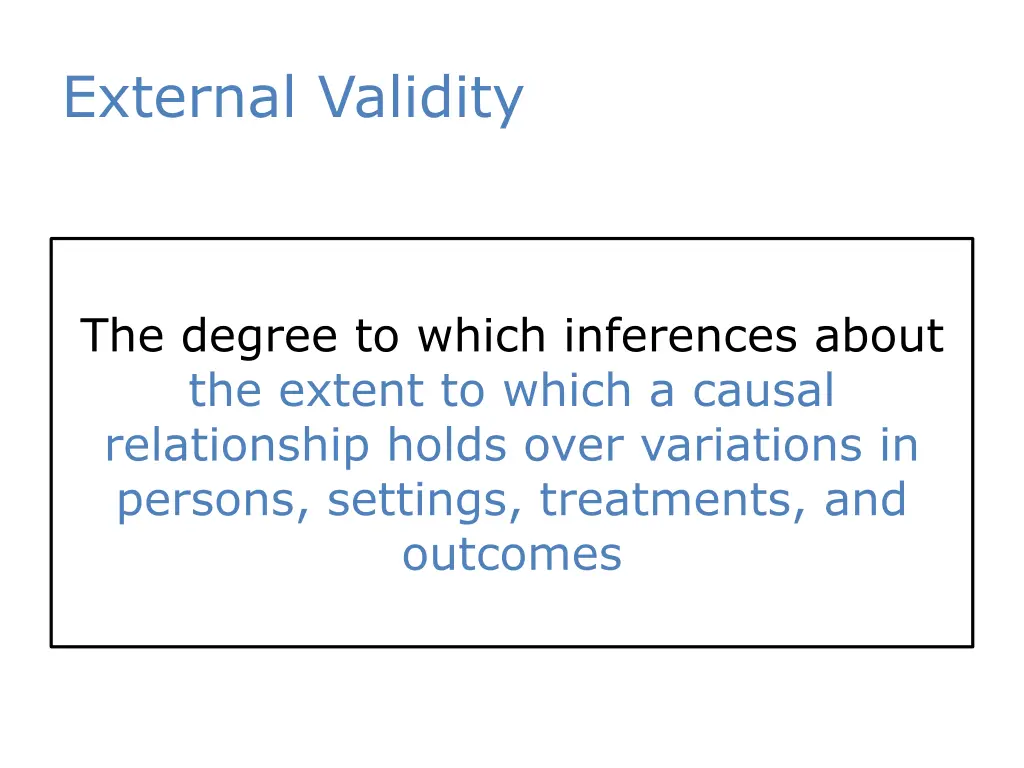 external validity 1