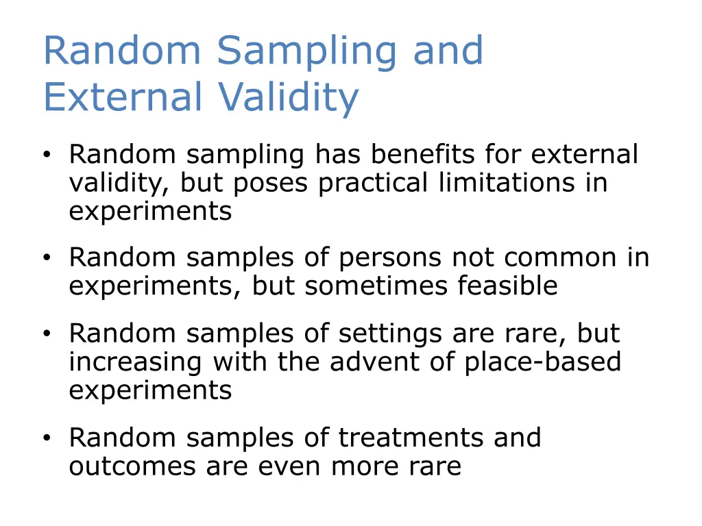 random sampling and external validity