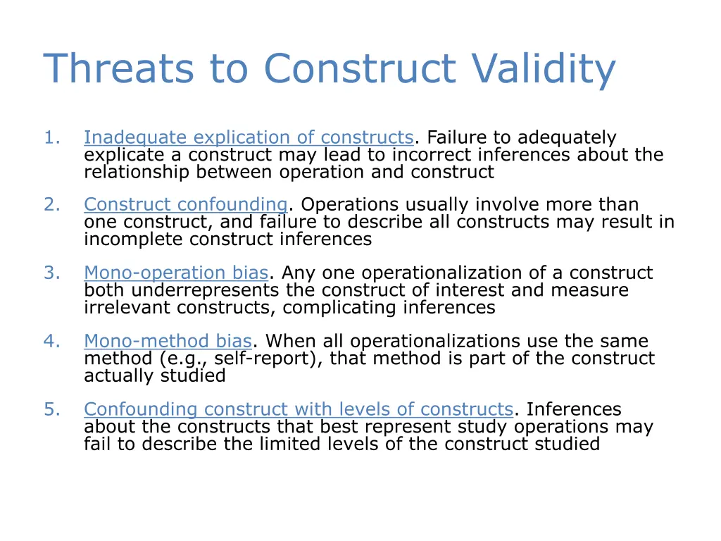 threats to construct validity