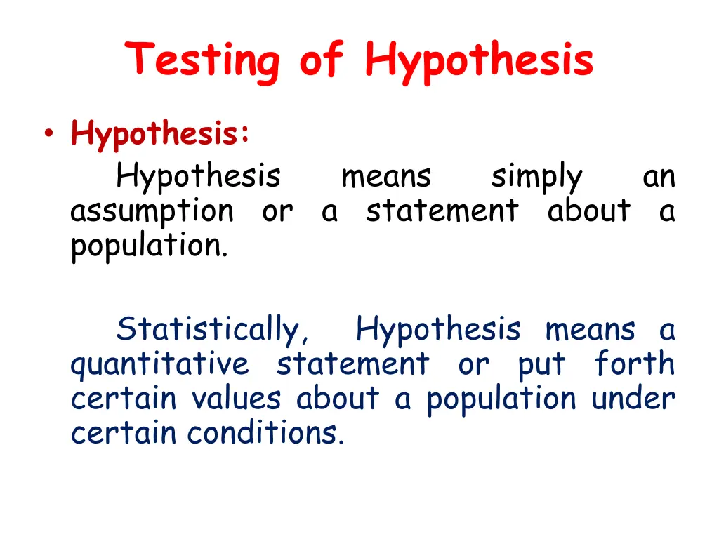 testing of hypothesis