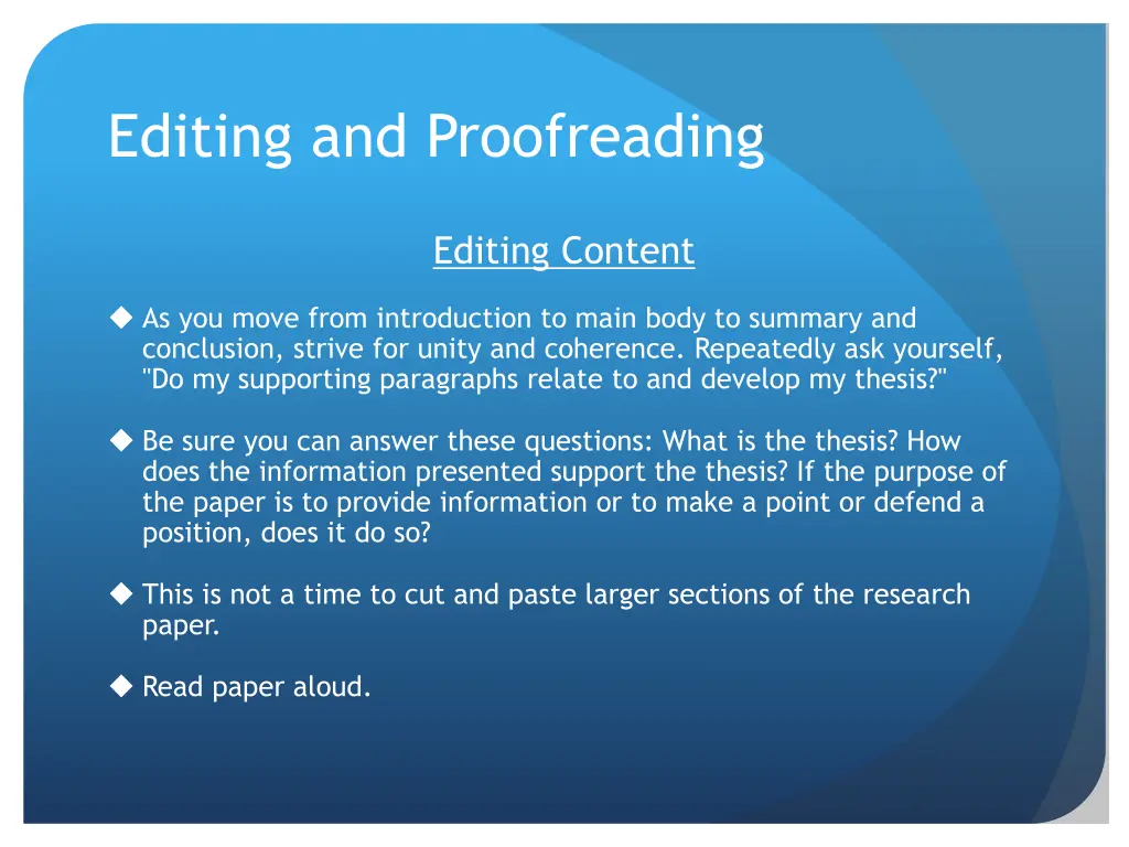 editing and proofreading