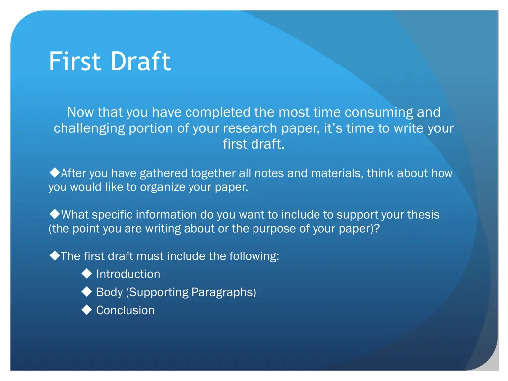 first draft