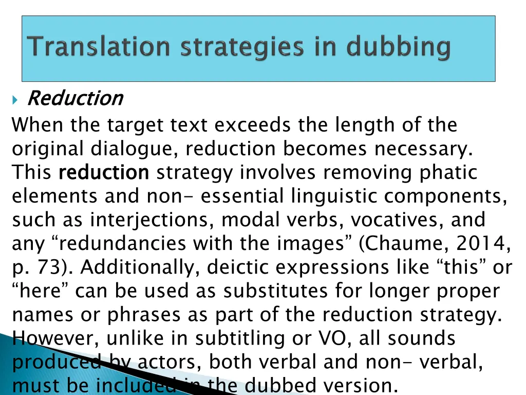 reduction when the target text exceeds the length