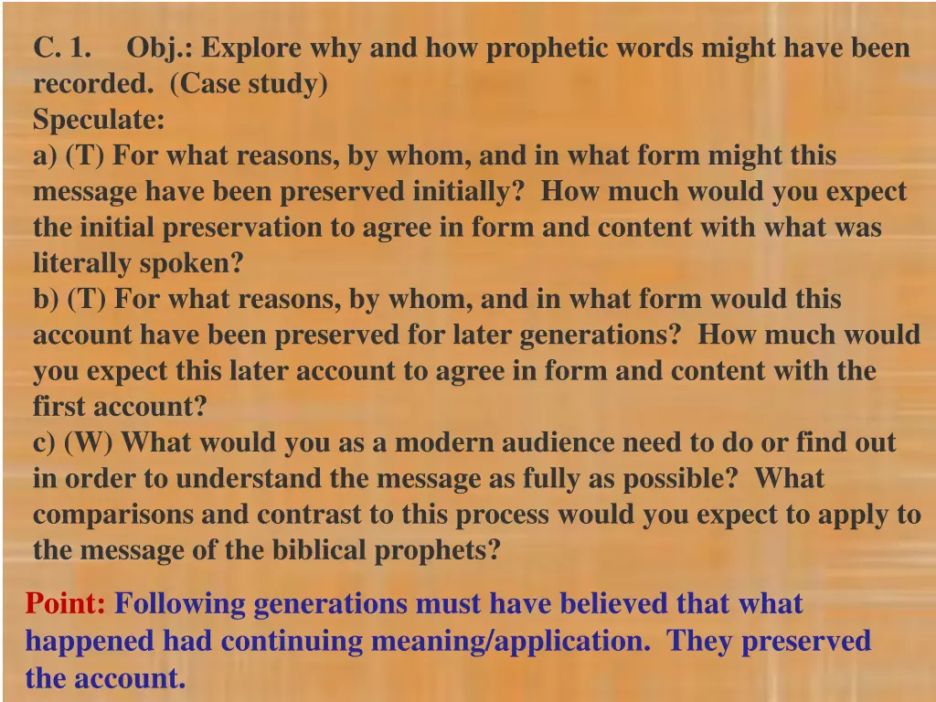 c 1 recorded case study speculate a t for what
