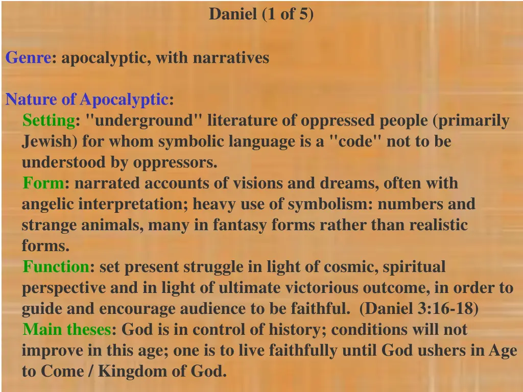 daniel 1 of 5