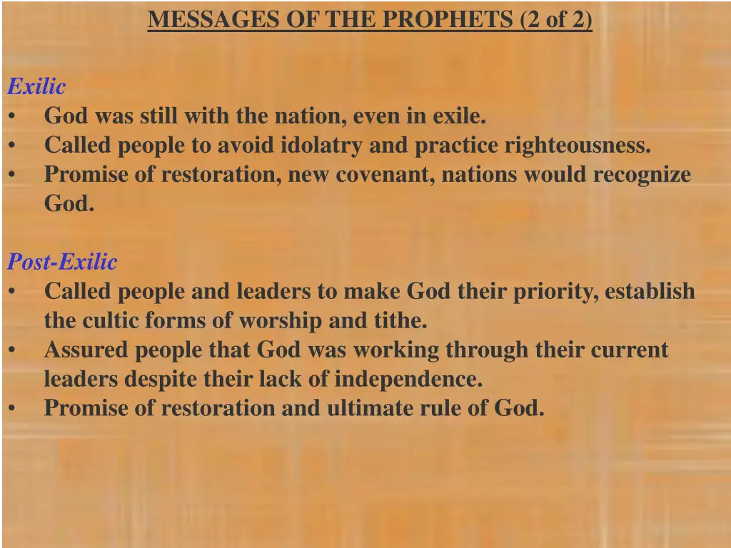messages of the prophets 2 of 2