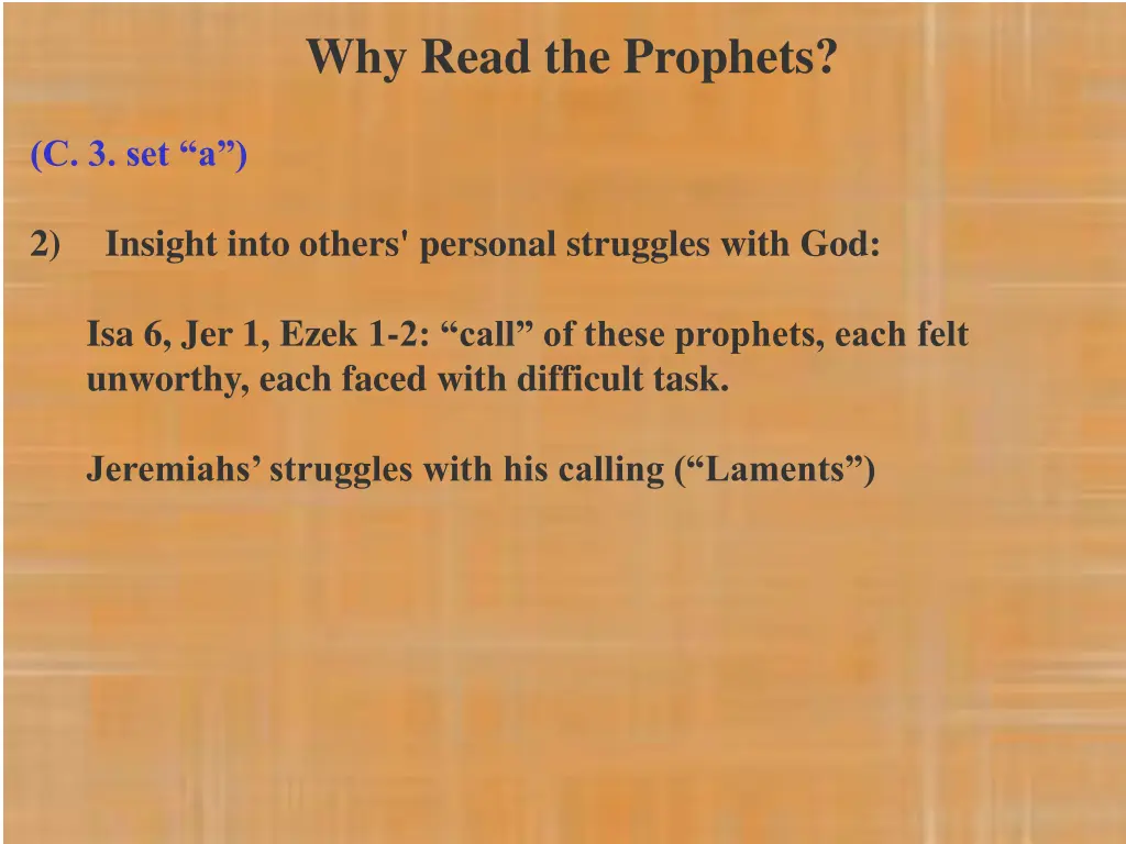 why read the prophets 1