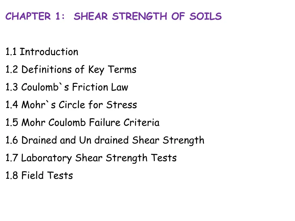 chapter 1 shear strength of soils