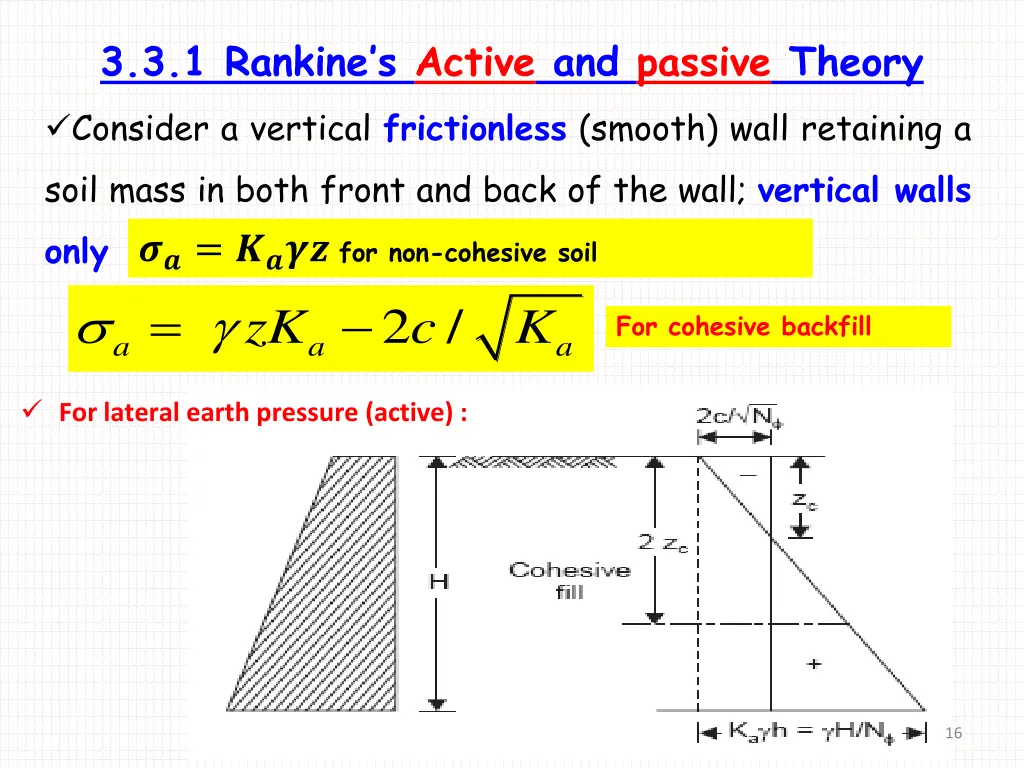 3 3 1 rankine s active and passive theory