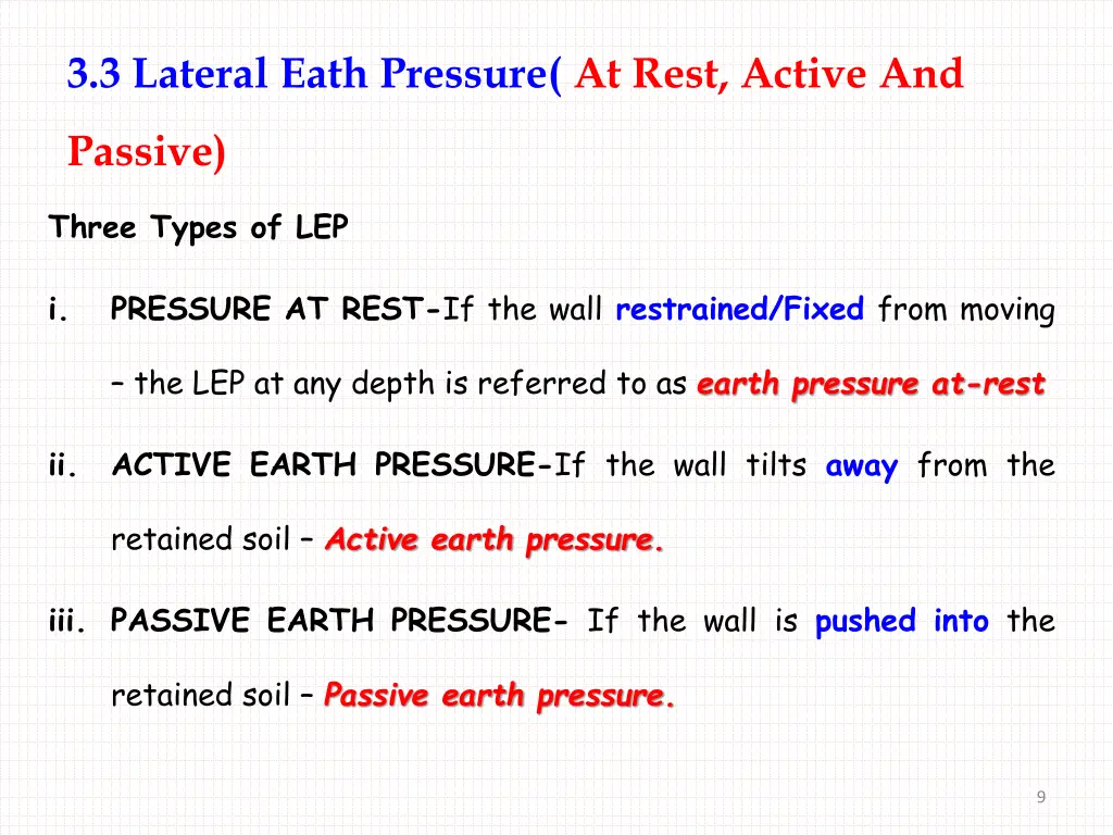 3 3 lateral eath pressure at rest active and