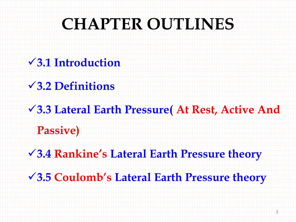 chapter outlines