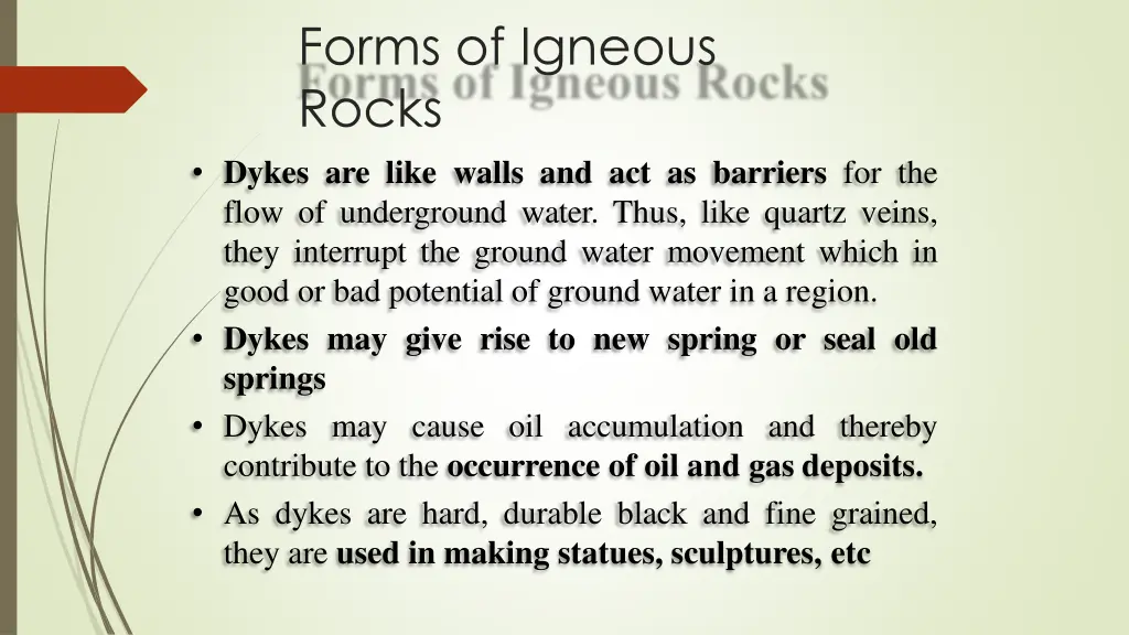 forms of igneous rocks dykes are like walls