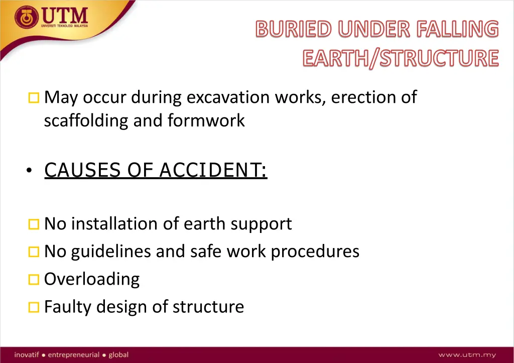buried under falling earth structure
