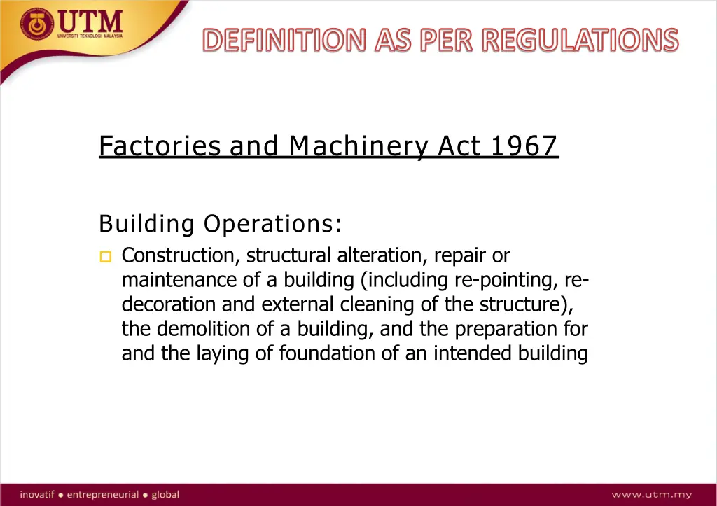 definition as per regulations