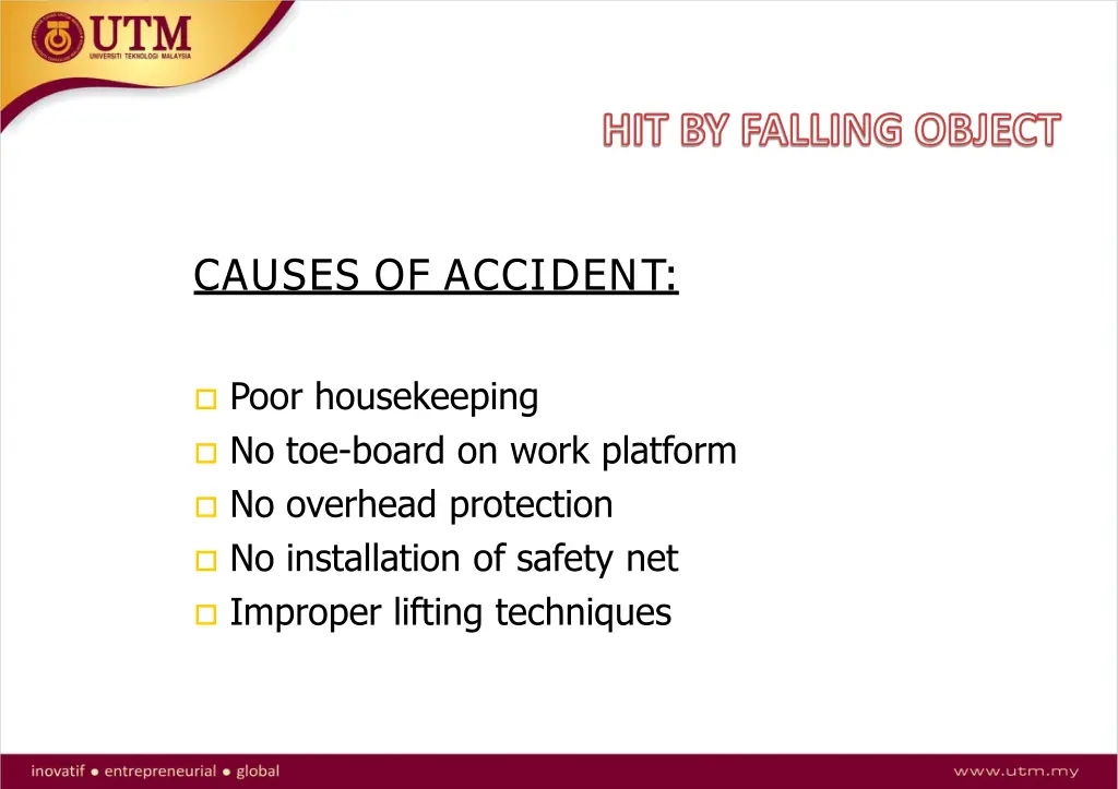 hit by falling object