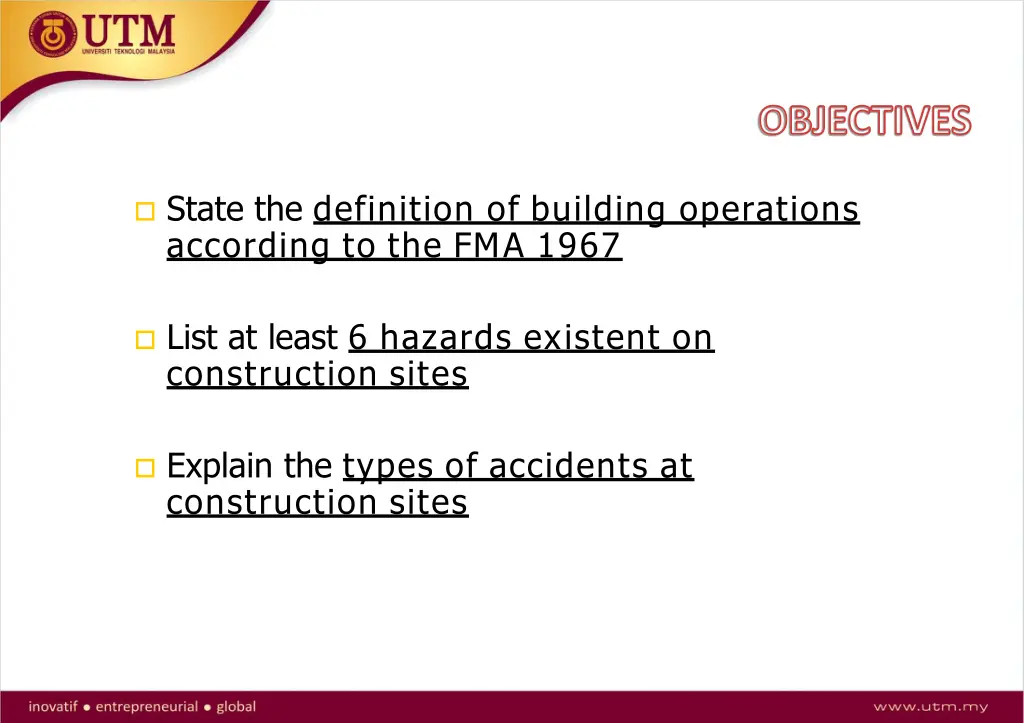 objectives