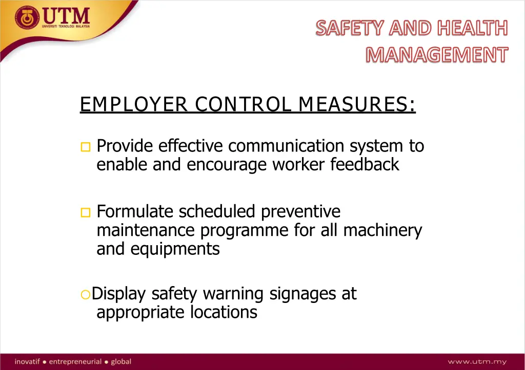 safety and health management 5