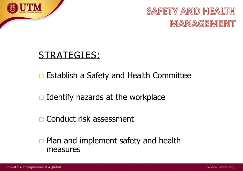 safety and health management