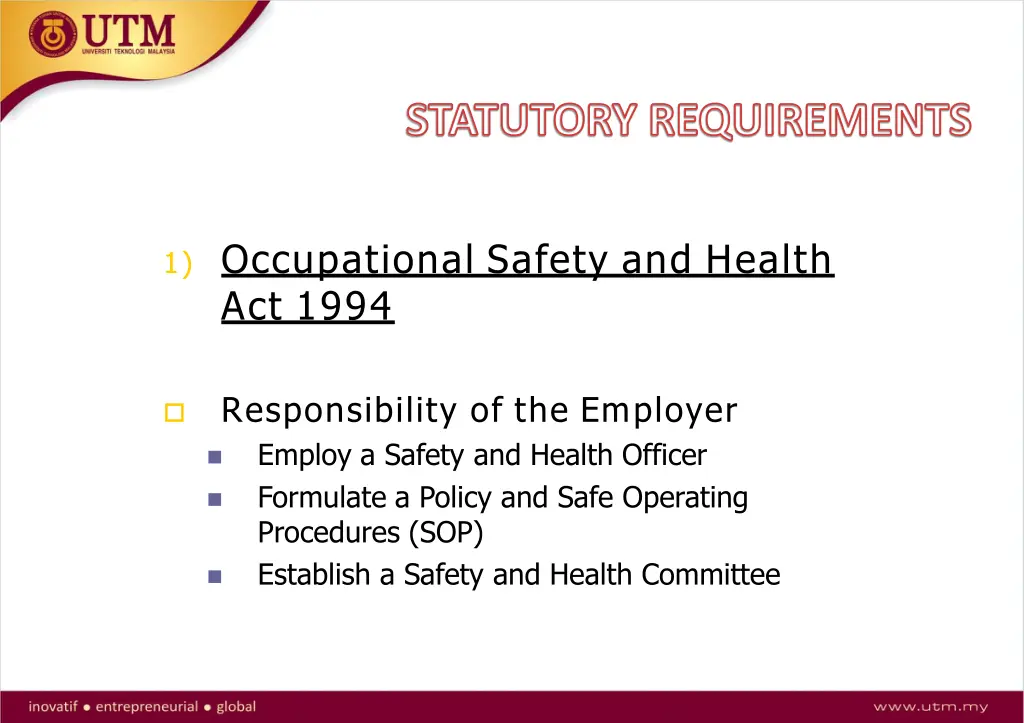 statutory requirements
