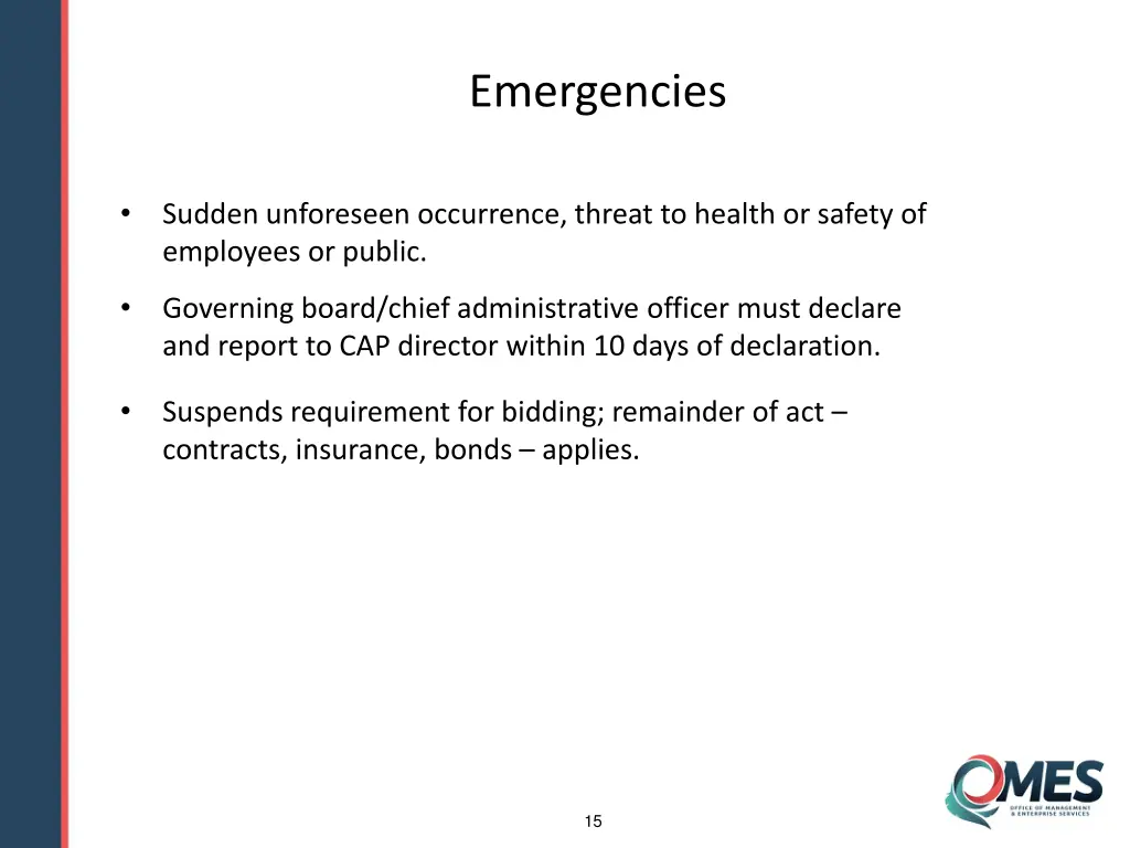 emergencies