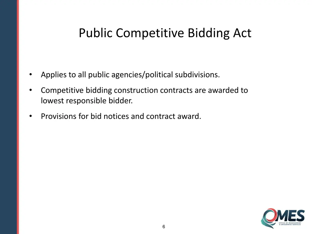 public competitive bidding act