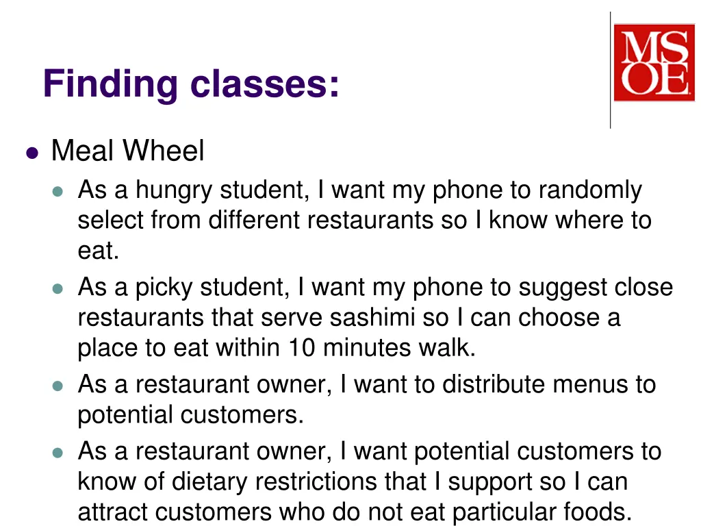 finding classes